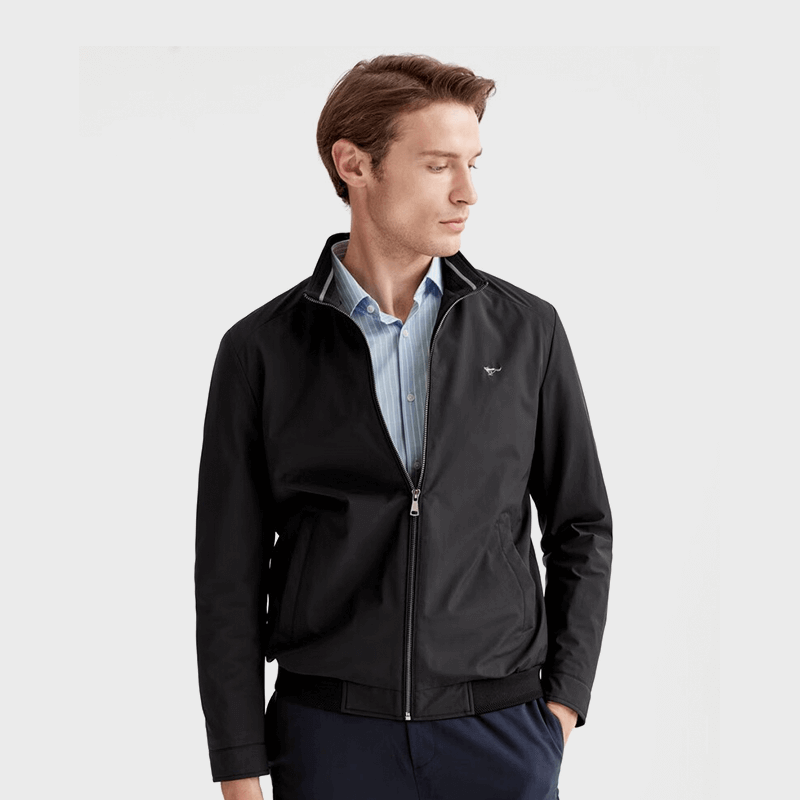 七狼夹克男外套时尚休闲立领jacket男装工装衣服男上衣 801(米白)1D1D50101040 170/88A/L