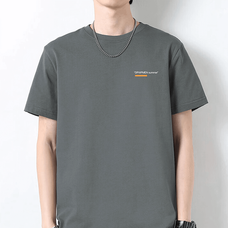 卡乐鳄短袖T恤男夏季纯色短袖男士宽松上衣圆领体恤男装 深灰色 XL